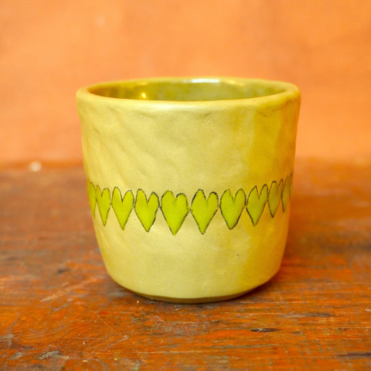 string of hearts - green