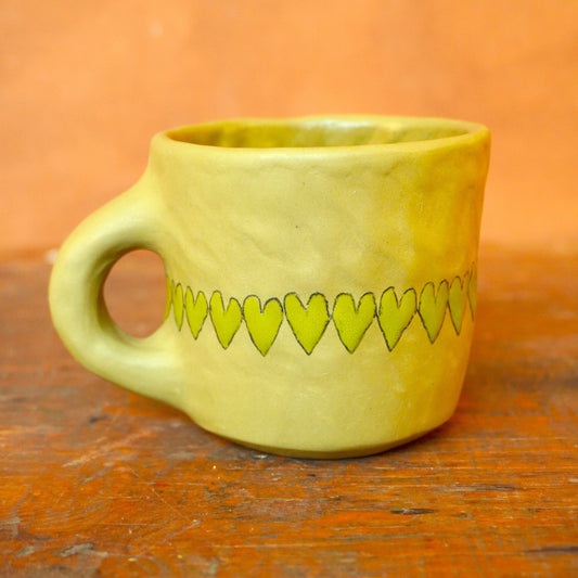 string of hearts - green