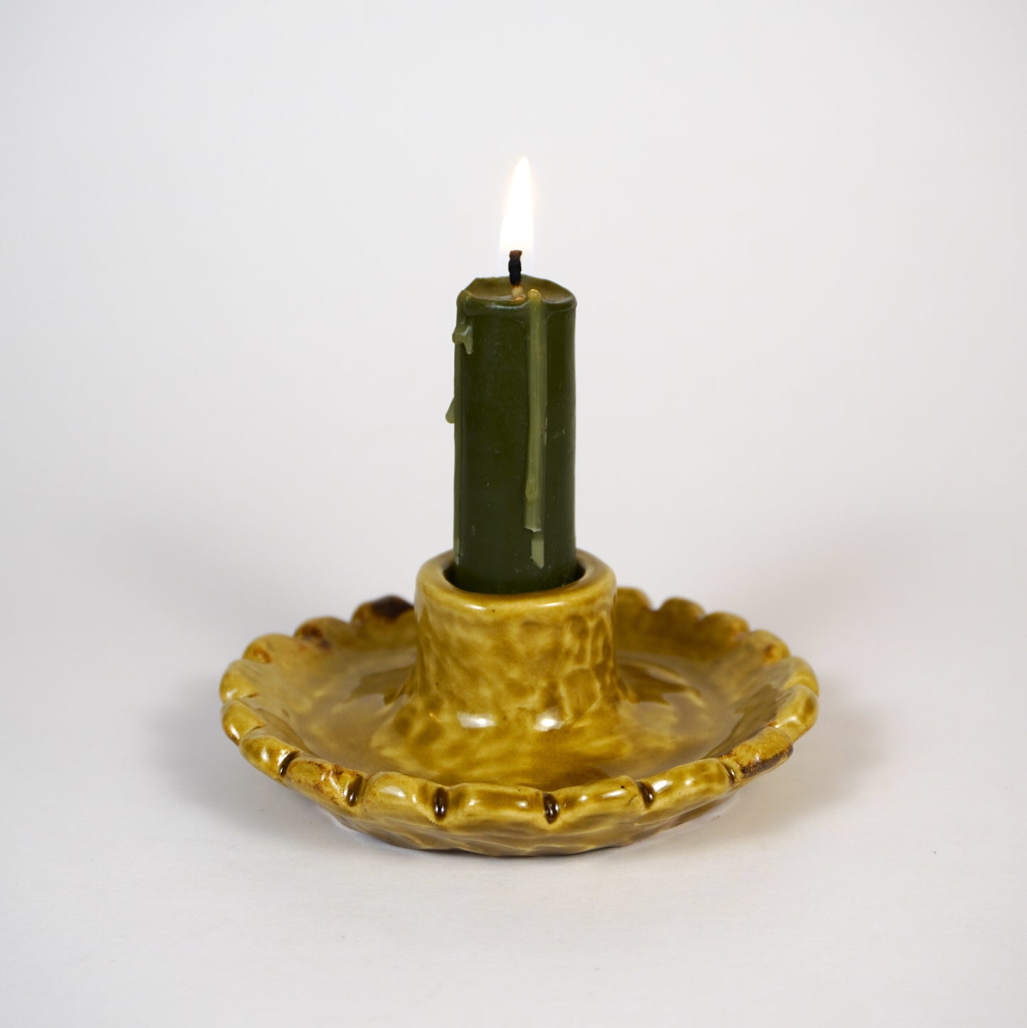 khaki candle holder