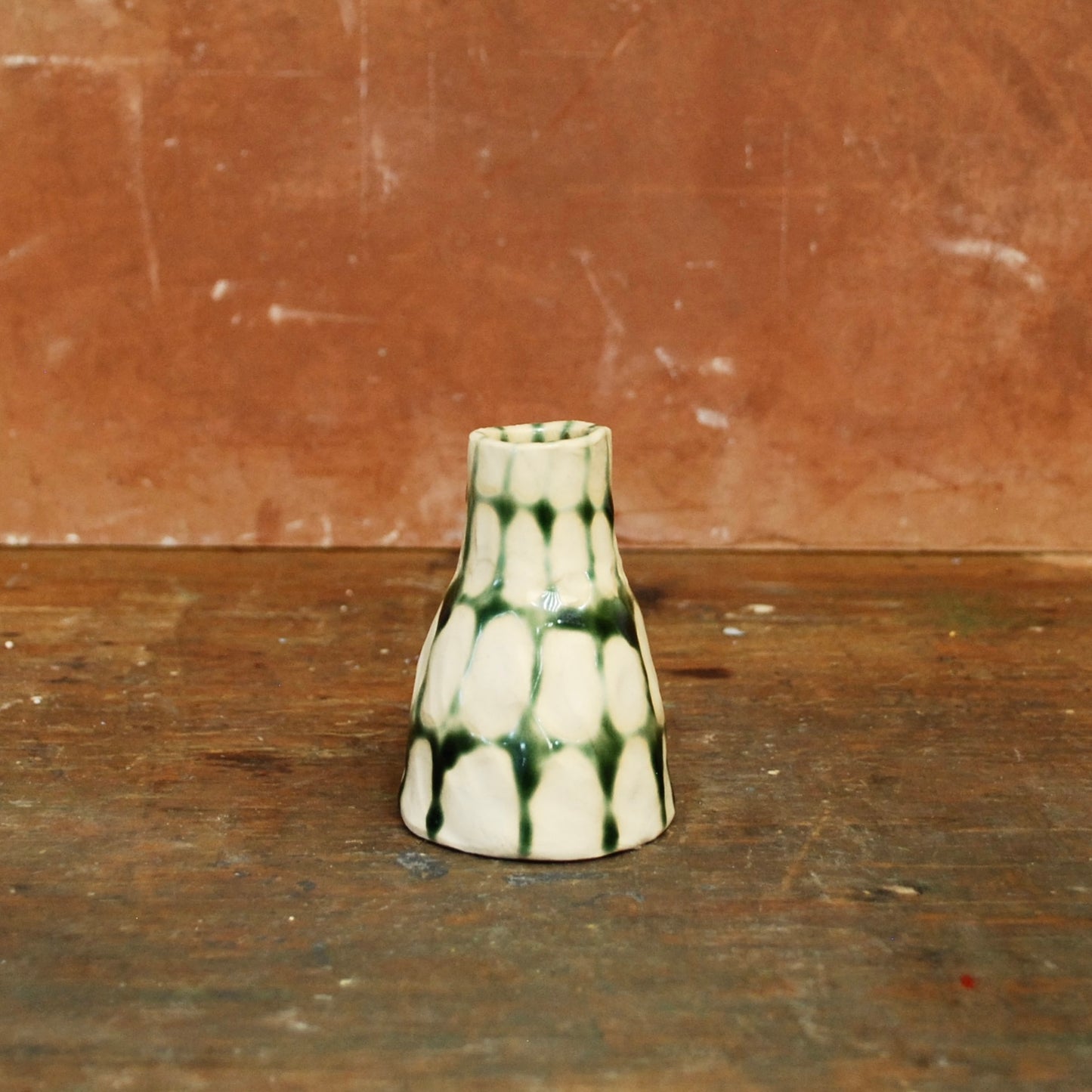 candle holder - holly green