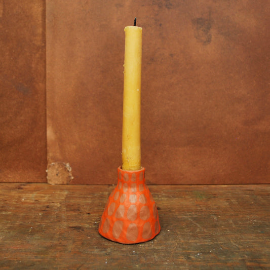 candle holder - red/orange