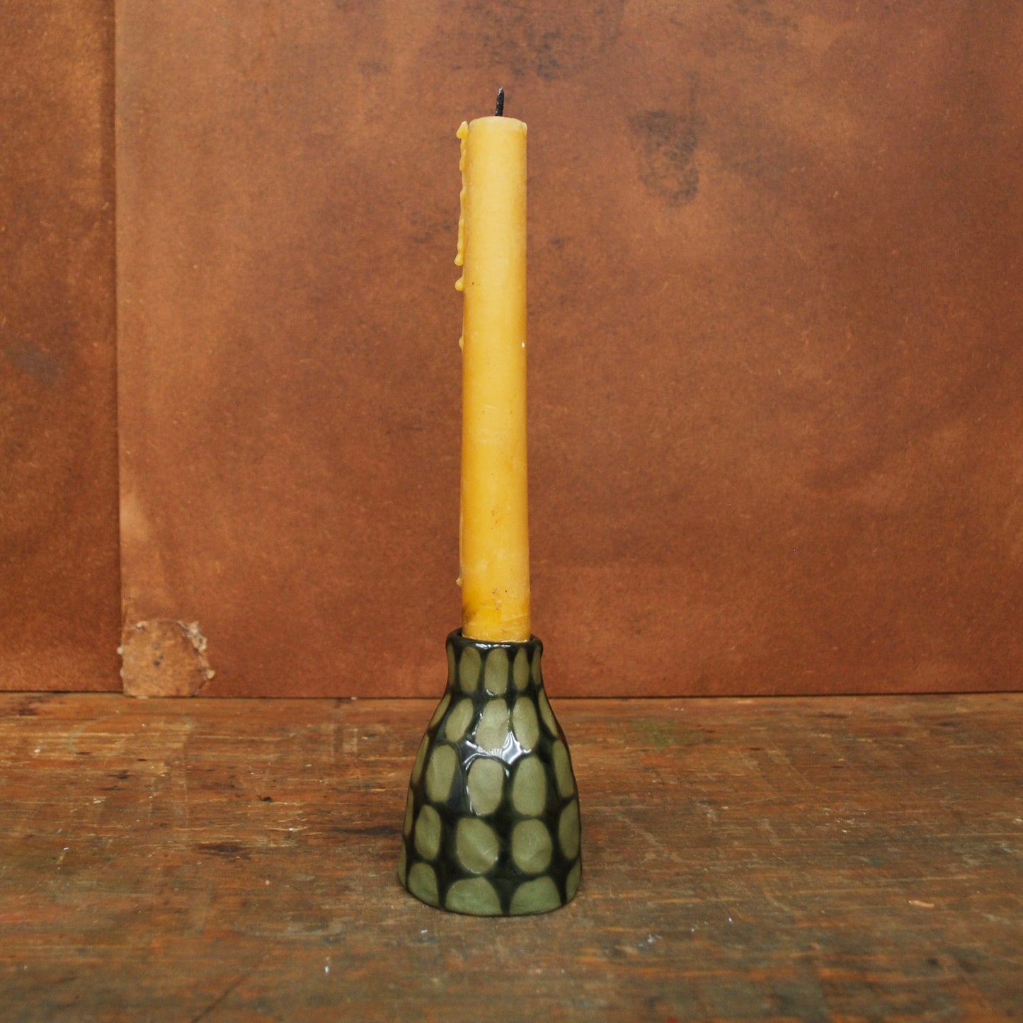 candle holder - greens