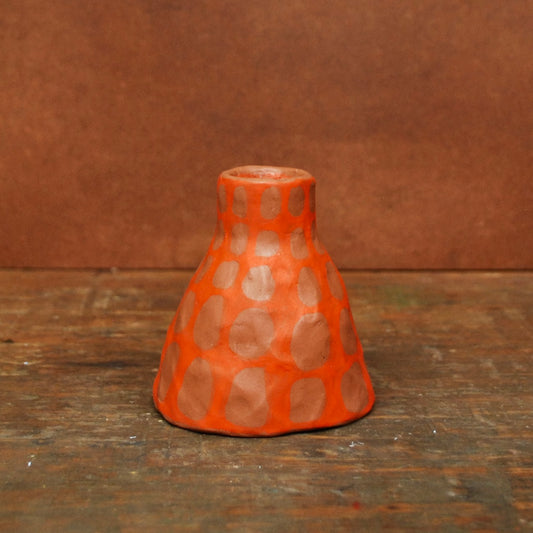 candle holder - red/orange